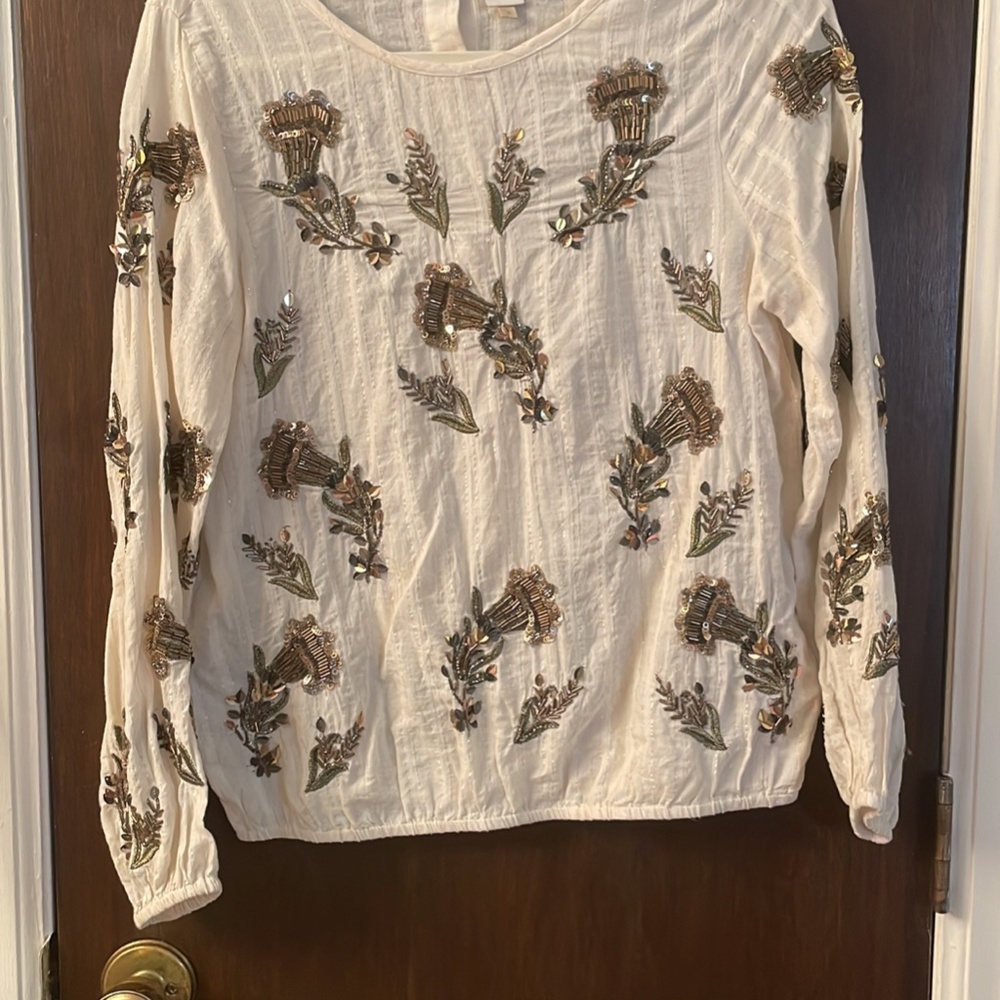 Anthropologie Embroidered Blouse